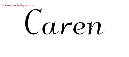 Caren Elegant Name Tattoo Designs