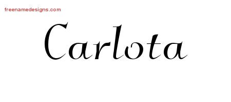 Carlota Elegant Name Tattoo Designs