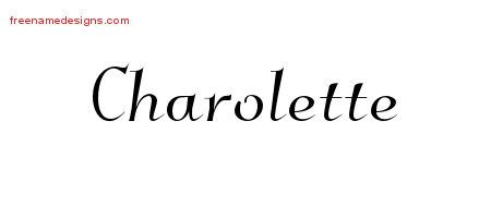 Charolette Elegant Name Tattoo Designs