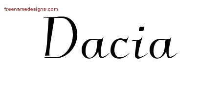 Dacia Elegant Name Tattoo Designs