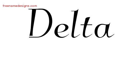 Delta Elegant Name Tattoo Designs