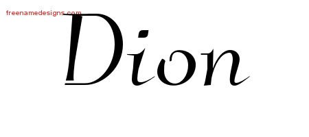Dion Elegant Name Tattoo Designs
