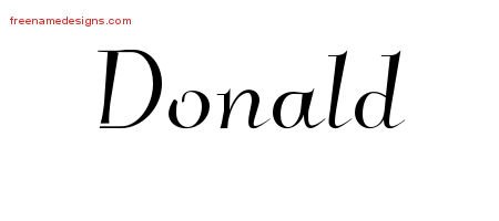 Donald Elegant Name Tattoo Designs