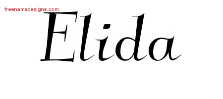 Elida Elegant Name Tattoo Designs