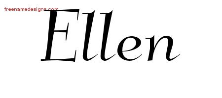 Ellen Elegant Name Tattoo Designs