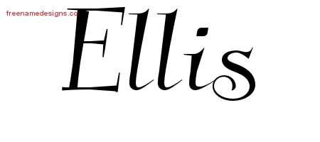 Ellis Elegant Name Tattoo Designs
