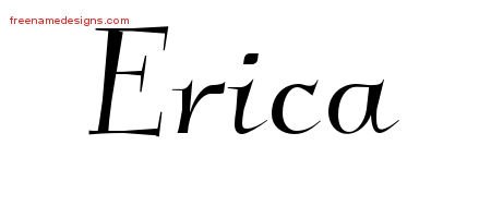 Erica Elegant Name Tattoo Designs
