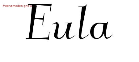 Eula Elegant Name Tattoo Designs