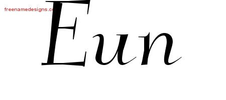 Eun Elegant Name Tattoo Designs