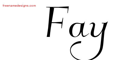 Fay Elegant Name Tattoo Designs