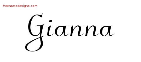 Gianna Elegant Name Tattoo Designs