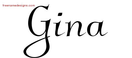 Gina Elegant Name Tattoo Designs