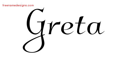Greta Elegant Name Tattoo Designs