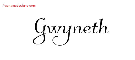 Gwyneth Elegant Name Tattoo Designs
