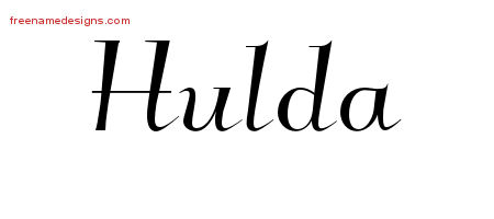 Hulda Elegant Name Tattoo Designs
