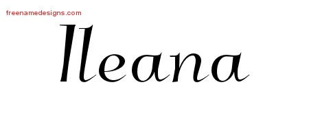 Ileana Elegant Name Tattoo Designs