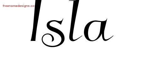Isla Elegant Name Tattoo Designs