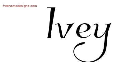 Ivey Elegant Name Tattoo Designs