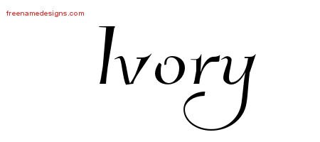Ivory Elegant Name Tattoo Designs