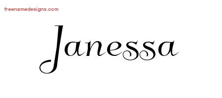 Janessa Elegant Name Tattoo Designs
