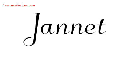 Jannet Elegant Name Tattoo Designs