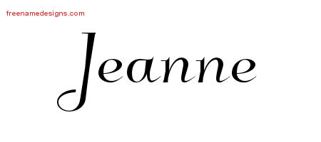 Jeanne Elegant Name Tattoo Designs