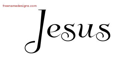 Jesus Elegant Name Tattoo Designs