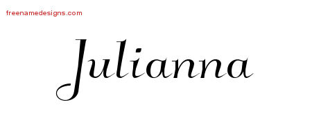Elegant Name Tattoo Designs Julianna Free Graphic - Free Name Designs