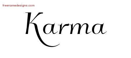 Karma Elegant Name Tattoo Designs