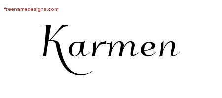 Karmen Elegant Name Tattoo Designs