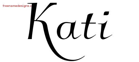 Kati Elegant Name Tattoo Designs