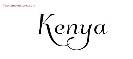 Kenya Elegant Name Tattoo Designs