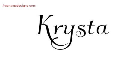 Krysta Elegant Name Tattoo Designs