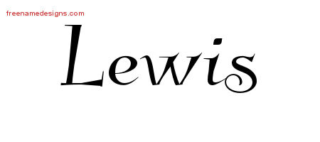 Lewis Elegant Name Tattoo Designs