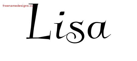 Lisa Elegant Name Tattoo Designs