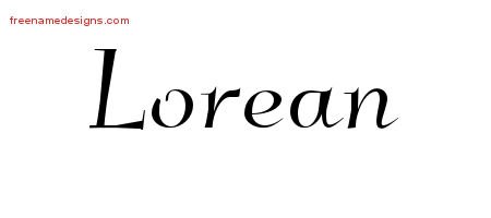 Lorean Elegant Name Tattoo Designs