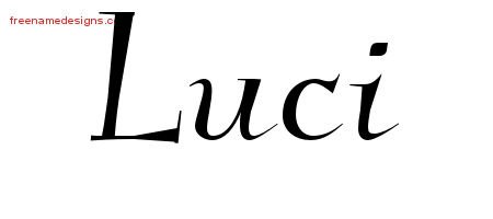 Luci Elegant Name Tattoo Designs