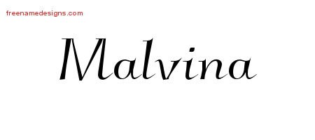 Malvina Elegant Name Tattoo Designs