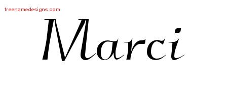 Marci Elegant Name Tattoo Designs