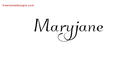 Maryjane Elegant Name Tattoo Designs