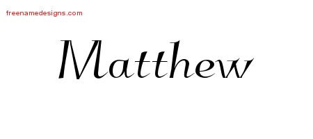 Matthew Elegant Name Tattoo Designs