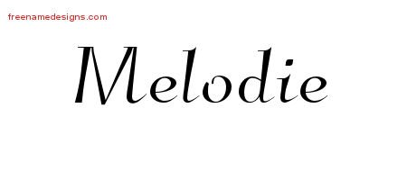 Melodie Elegant Name Tattoo Designs