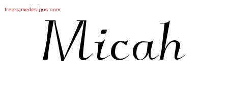 Micah Elegant Name Tattoo Designs