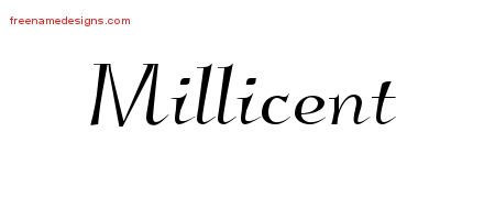 Millicent Elegant Name Tattoo Designs