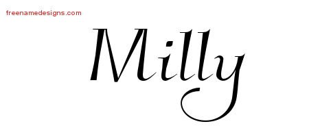 Milly Elegant Name Tattoo Designs