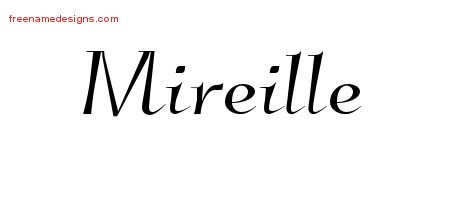 Mireille Elegant Name Tattoo Designs