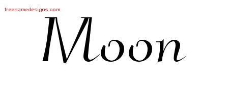 Moon Elegant Name Tattoo Designs