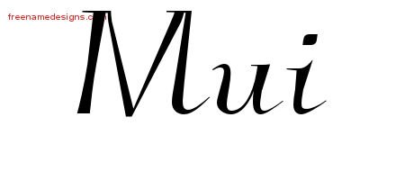 Mui Elegant Name Tattoo Designs