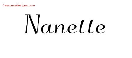 Nanette Elegant Name Tattoo Designs