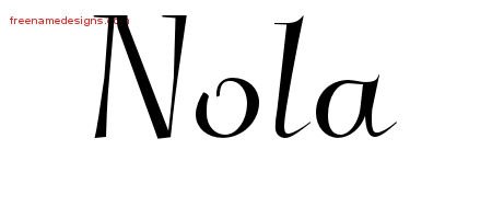 Nola Elegant Name Tattoo Designs